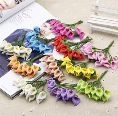 China 144 PCS PE Touch Artificial Flower Natural Mini Artificial Flower Calla Flower With Leaflet Gift Box Accessories for sale