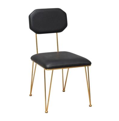 China Comfortable Luxury Design Dining Chair PU Upholstery Dining Chairs With Chromed Gold Frame for sale