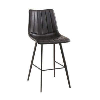 China Black Popular High Density Soft Foam Metal Seat Popular Black Leg Bar Chair for sale