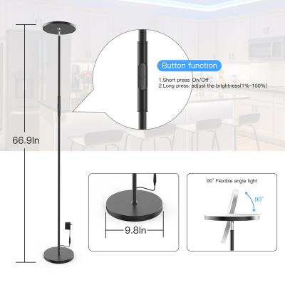 China Pretty New Floor Standing Lampshade RGB Stepless Dimmable Remote Control Bedroom Torchiere Lighting Led Floor Lamp Smart Home for sale