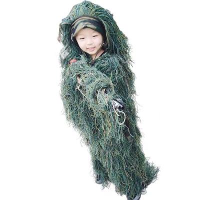 China Ghillie Pants Factory Direct Sales ArmyGreen Camouflage Ghillie Suit Fabric Sniper Leaves Camouflage Auspicious Leaf Coat for sale