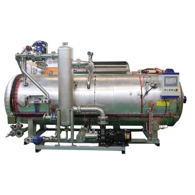 China Glass Bottle PLC Automatic Control Water Jet Retort For Milk Beverage Sterilization for sale