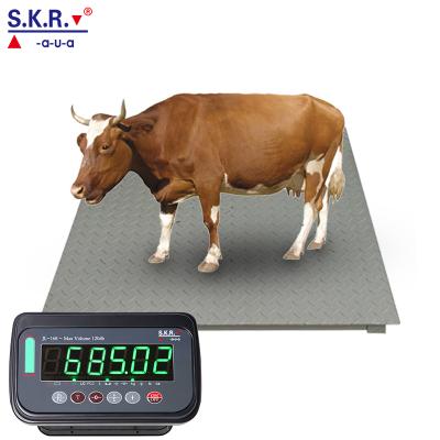 China Industral Scale Hog Cattle Sheep Camel Farm Livestock Scale 1 Ton Electronic Sheep Grain Chicken Pig Floor Animals for sale