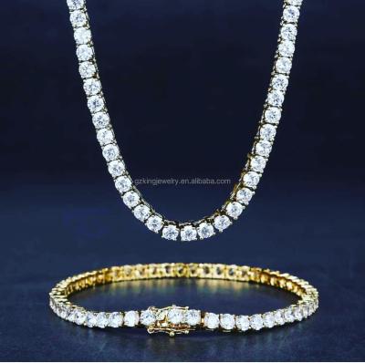 China CLASSIC Iced Out Zircon Tennis Necklace Women Chain Men for sale