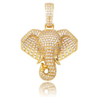 China CLASSIC Hip Hop Diamond CZ Iced Out Elephant Anime Pendant Necklace for sale