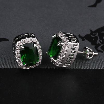 China Newest Fashion Hip Hop Hip Hop Men's Silver CZ Earrings Jewelry Models 925 Earrings for sale