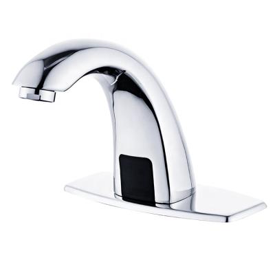 China Sense Faucets Hands Free Infrared Water Faucet Inductive Basin Faucet Automatic Sink Mixer Tap Brass Deck Mount Bathroom Touchless Sensor Faucet for sale