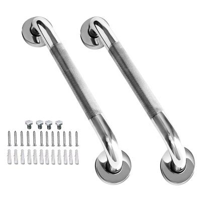 China Eco-friendly Chrome Stainless Steel Bathroom Grab Bar Shower Anti Ss Slip Shower Grab Bar Handicapped Support Bar for sale