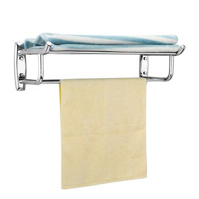 China Modern Design 60cm H Stainless Steel Eco - Friendly Type Burial Bath Towel Rack Wall Mounted Double Layer for sale