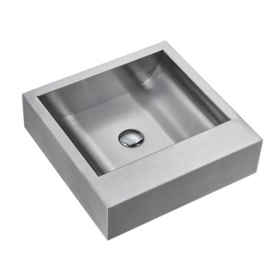 China Easy Installation New Arrival SUS304 Stainless Steel Square Wash Basin Bathroom Hand Wash Sink for sale