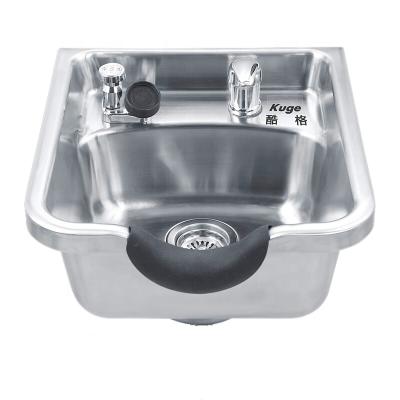 China Easy Installation Modern Comfortable Portable Hair Salon Sink Stainless Steel Salon Shampoo Bowl for sale