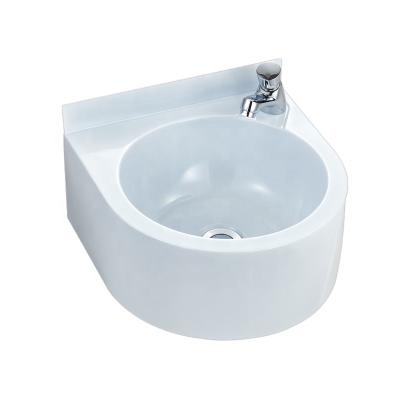 China Easy Installation White Color Counter Top Wash Basin Stainless Steel Round Hand Wash Bathroom Basin Sink for sale