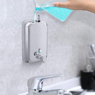 China Large Capacity SUS304 Stainless Steel Hand Soap Dispenser Modern Wall Mounted Vintage Shampoo Dispenser For Shower Bathroom Hotel for sale