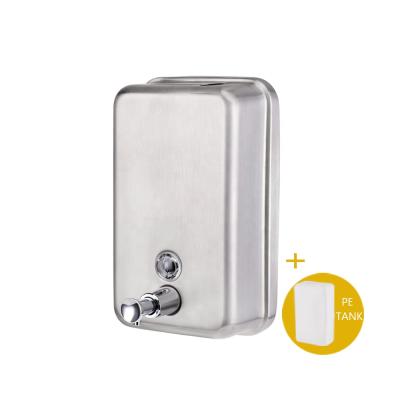 China Wholesale Fancy Modern Hotel Soap Dispenser Stainless Steel Wall Mounted Soap Dispenser With PE Tank for sale