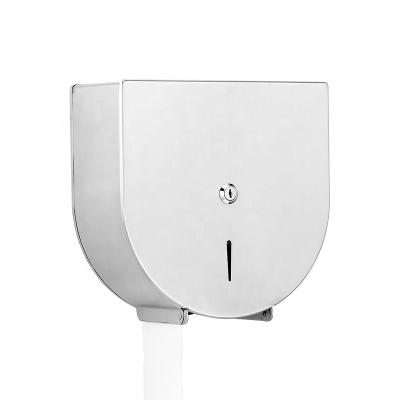 China Eco-friendly Hotel Stainless Steel Jumbo Roll Toilet Paper Holder Wall Mounted Commercial Tissue Holder With Flat Surface for sale