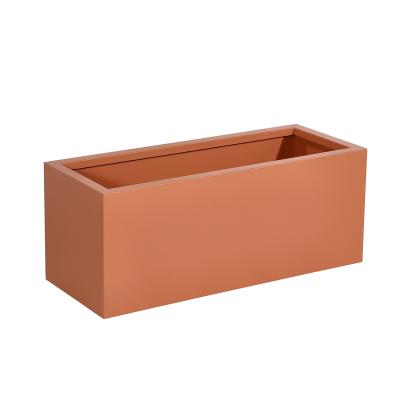 China Large Outdoor High Quality Steel Planters Rectangular Planter Box Metal Flower Pot Eco - Friendly for sale