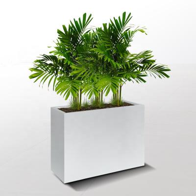 China Eco-friendly Garden Planter Steel Box Tall White Pot For Plants Flower Outside Tall Flower Pot Mold for sale