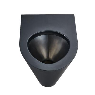 China Easy Installation New Arrival Black Color Toilet 304 Stainless Steel Commercial Wall Mounted P-TrapToilet for sale