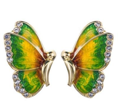 China 2020 Trendy Women's Fashion Enamel Rainbow Butterfly Stud Earrings for sale