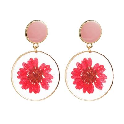 China TRENDY Custom Women Rose Flower Huggies Hoop Earrings Enamel Rainbow Circle Drop Flower Earrings Round for sale