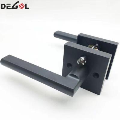 China Modern Black Tubular Lever Door Handle Set Locks Door Lever Handle Set Door Lock For Bathroom for sale