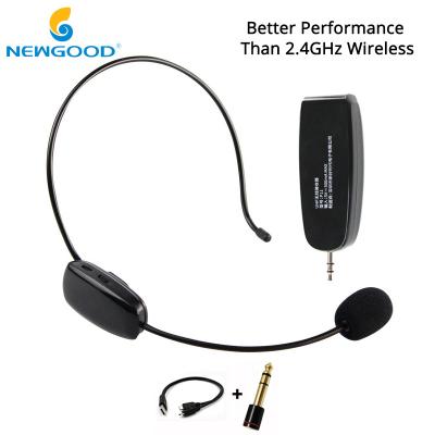 China Megáfono estéreo del micrófono inalámbrico de la amplificación de la voz del sonido de la naturaleza de las auriculares de la frecuencia ultraelevada de NEWGOOD con el cable dual de la carga del USB en venta