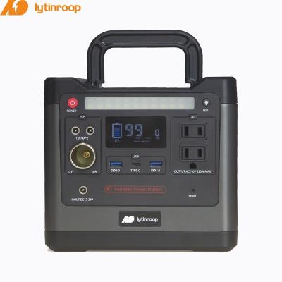 China New Type C Trends Lytinroop 320W Pure Sine Wave Solar Portable Power Station with Built in LiFePO4 Battery for sale