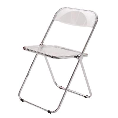 China Many Colors Transparent Clear White Sillas Outdoor Foldable Acrylic Plastic Plastic Folding Garden Chair Wedding for sale