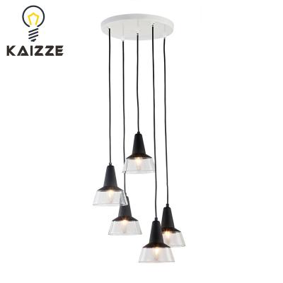 China Contemporary Hand Made Lamp / Modern Colored Glass Ceiling Light 5*E27 Lamp Holder for sale