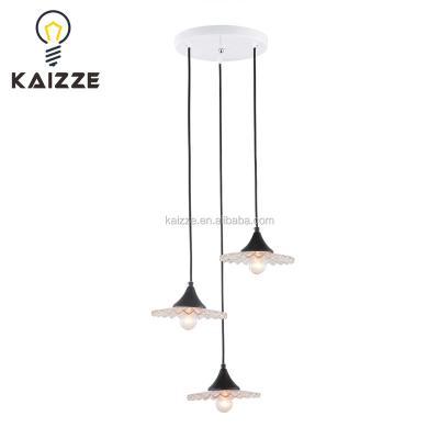 China Contemporary Hand Made Lamp Flower Colored Glass Ceiling Light 3*E27 Lamp Holder for sale