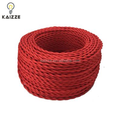 China Over Colored 2*0.75mm Cheaper Cotton / Nylon Cloth Round / Twisted Electrical Wire / Power Cable for sale