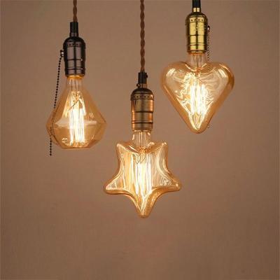 China Decorative Lamp Bulb The Edison Bulb Vintage Light Bulb Chandeliers Light Supply E26/E27 Heart Shape Filament for sale