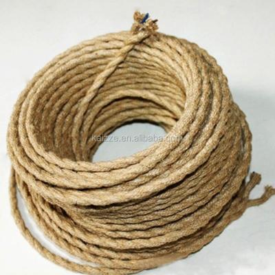 China 2*0.75mm/3*0.75mm/3*1.0mm/3*2.5mm/Modern Contemporary Decorative Hemp Rope Twisted Electrical Wire Braided Electrical Cable Wire for sale