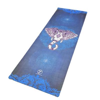 China Top is Natural Rubber Suede Anti-Tear Travel Non Slip Thick Logo Organic Eco Friendly Foldable Custom Yoga Mat with Carry Strap for sale