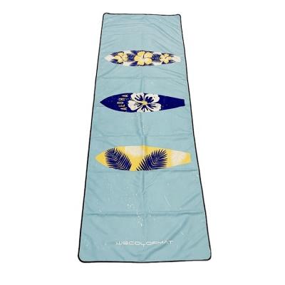 China Compressed Custom High Quality 100% Polyester Printed Suede Microfiber Yoga Towel for sale