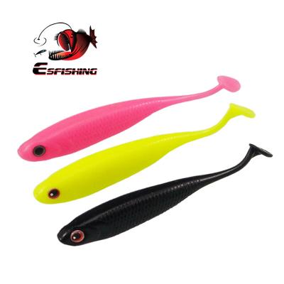 China ESFISHING 10pcs 7c T Shad 2.8g Soft 3D Eye Shining Fishing Lures 7cm Soft Bait Paddle Tail Lure BSL-TGS70 for sale