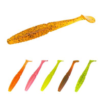 China ESFISHING Fishing Lure Soft Tail Stagger 100mm 7.2g 6pcs Worm Swimbait Spinner Carp Trout Perch SR100 for sale