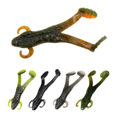 China ESFISHING 5pcs 80mm Swamp Frog 12.5g Fishing Lures Water Top Lure Soft Plastic Shrimp Frog Lure Single Bass Bait BSL-1F80 for sale