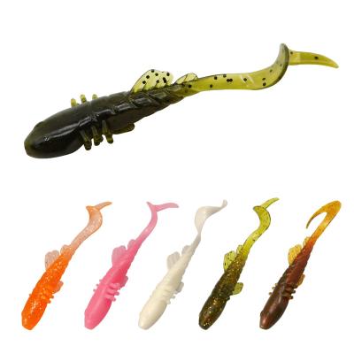 China ESFISHING 10pcs 70mm Thin Single Tail 2.5g Fishing New Lure Soft Vibe For Lure Curly Chatter Bait Custom Lure SST70 for sale