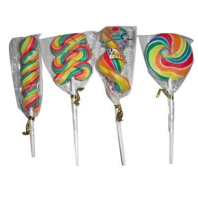 China 12g 15g20g Natural Lollipop Twisty Swirl Rainbow Hard Candy for sale