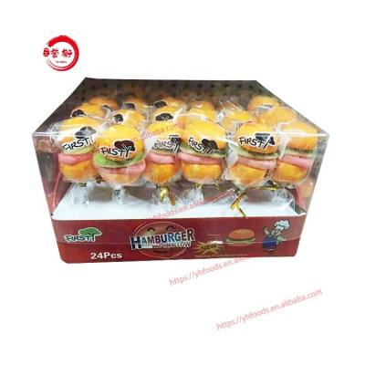 China Natural Halal Burger 20g Marshmallow Pop Gummy Candy Lollipop for sale