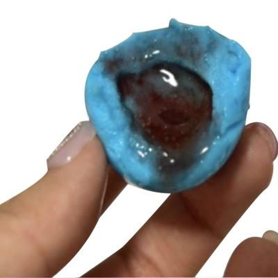 China Blueberry Flavor 3D Factory Earth Natural Fruity Blue Jam Filling HALAL Syrup Filled South Korea hotselling gummy sweet candy for sale