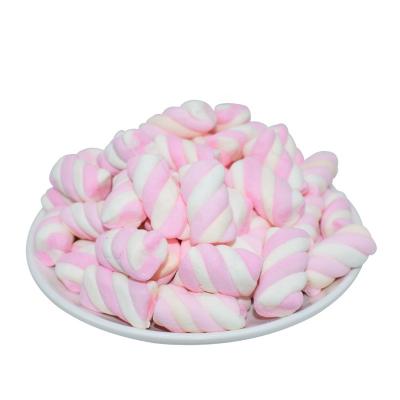 China Mini Natural Twist Twirl Shaped Soft Marshmallow Cotton Candy Candy for sale