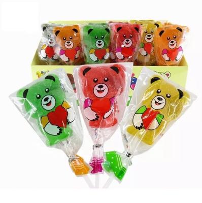 China 16-20g Natural Assorted Candy Sticks Mixes Rabbit Shaped Fruit Pop Bear Soft Lollipop Candy Soft Jelly Confectionery for sale