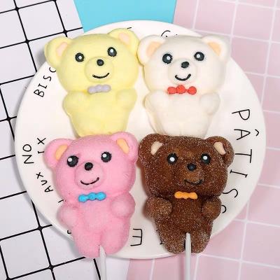 China Bear Cartoon Kitty Doggie Cat Paw Claw Shape Marshmallow Pop Lollipop Natural HALAL Candy for sale