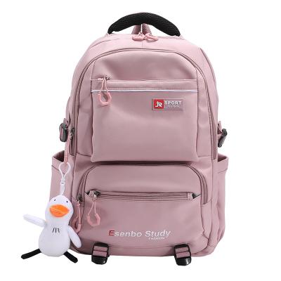 China Waterproof High Quality Nylon Backpack Pink School Bags For Girls Outdoor Rucksack Leisure Custom Made Fashion Rucksack for sale