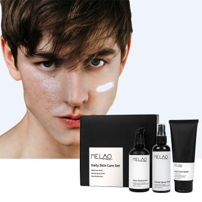 China Mens Whitening Set Face Skin Care Wash Anti Acne Moisturizing Private Label Mens Oil Control Scrub Cream Mens Skin Care Products for sale