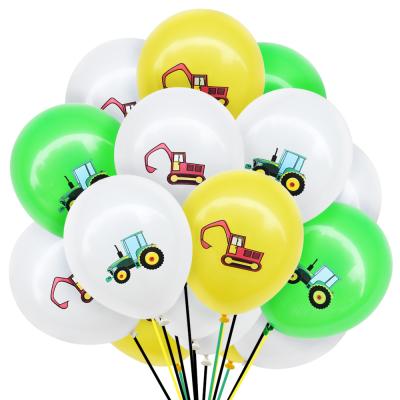 China Party decoration 12inch latex balloon 100pcs/bag engineering truck machineshop truck vehicle birthday party decorations for sale