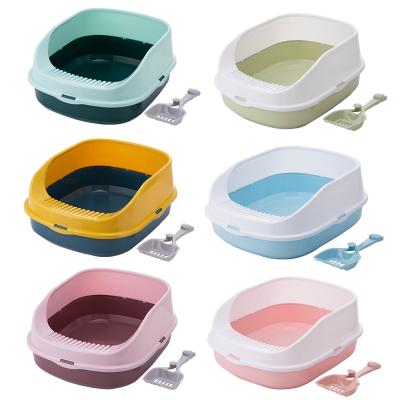 China Newest Design Viable Cat Toilet Supplies Easy To Good Quality Cat Litter Box Open Top Clean for sale