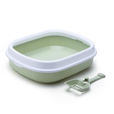 China 2021Hot Sale Large Modern Sustainable Pet Plastic Cat Tray Trash Bin Petkit Partially Enclosed Toilet for sale